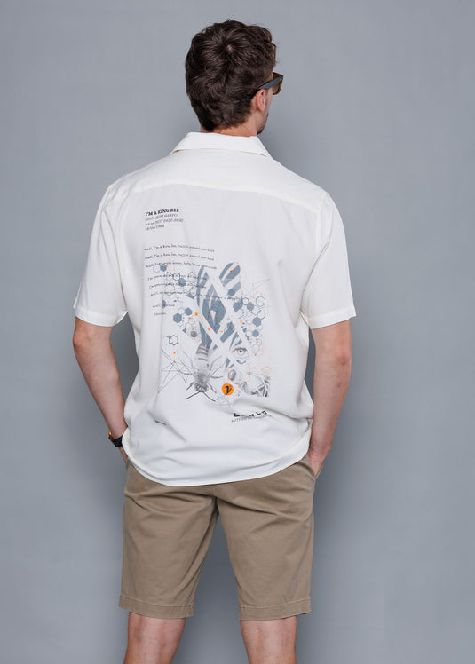 Graphic Printed Cuban Collar Shirt
