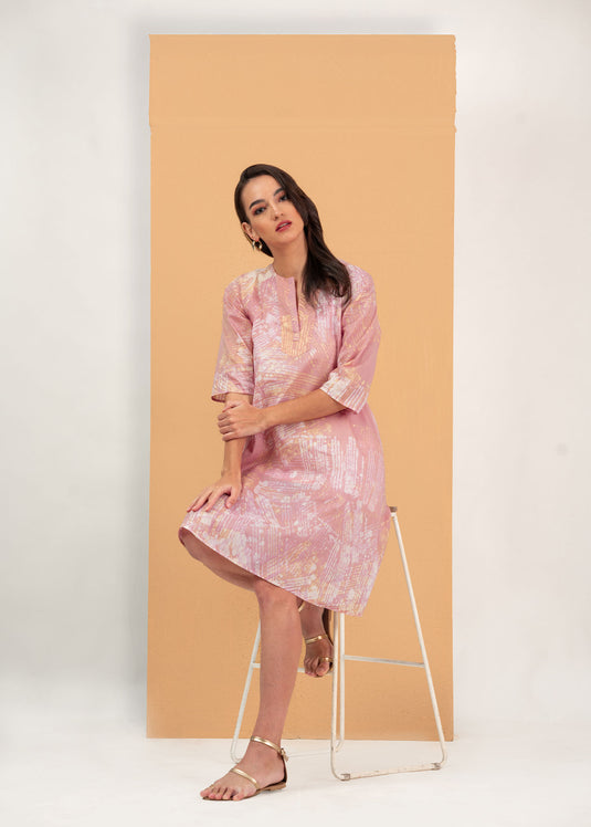 Lines printed batik dress