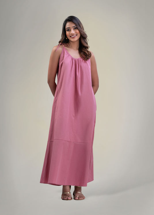Tie detail strappy maxi dress