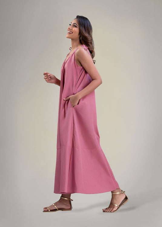 Tie detail strappy maxi dress