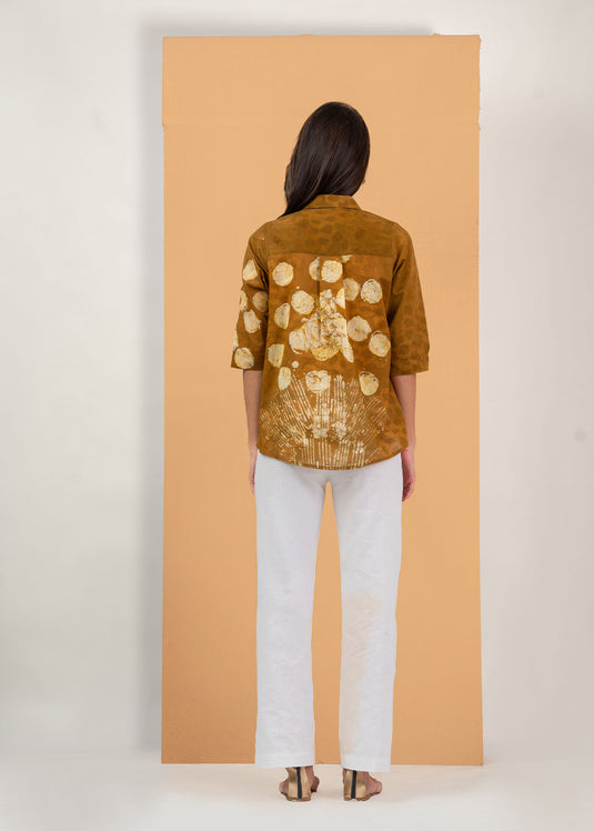 Batik roses hand printed shirt blouse