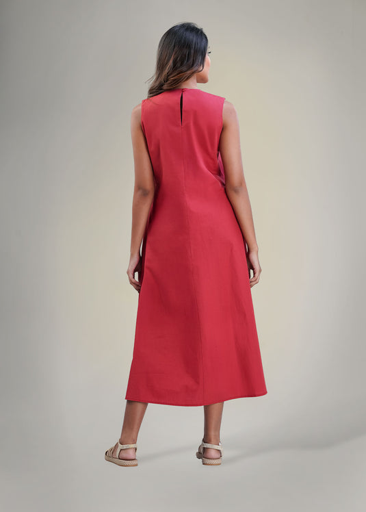 Cut panel detailed midi dress
