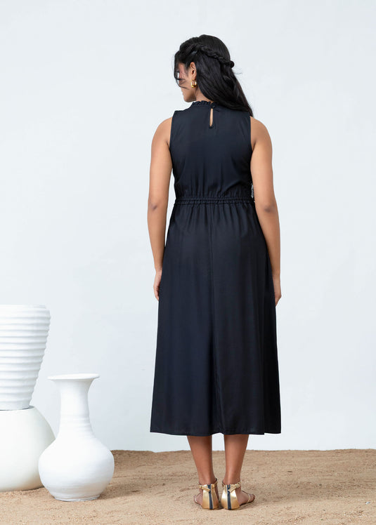 Sleeveless Dress With Ruched Front