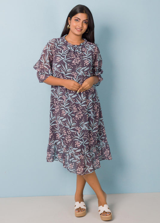 Printed flouncy dress