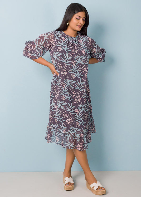 Printed flouncy dress