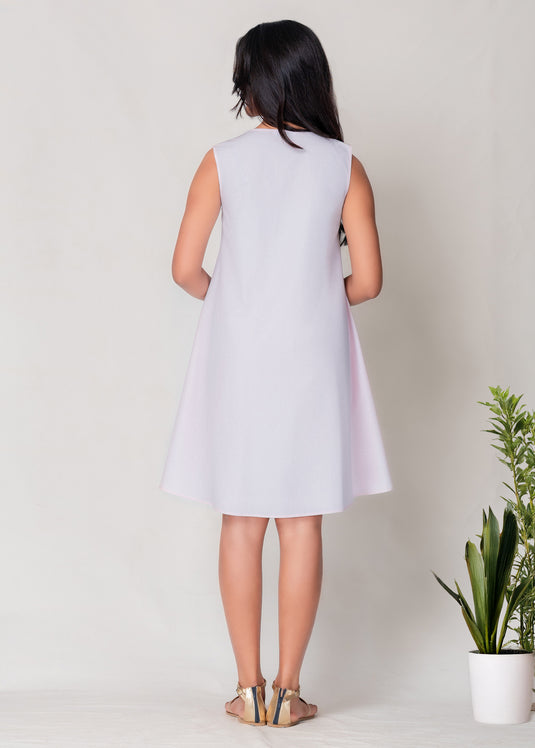 Sleeveless Pintuck Dress