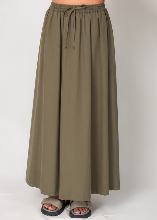 Drawcord Maxi Skirt