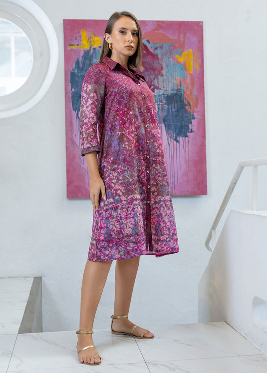 Batik A- line shirt dress