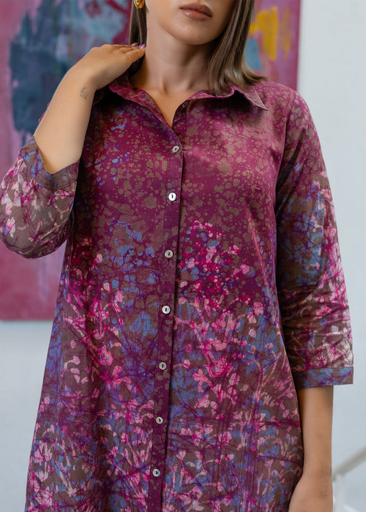 Batik A- line shirt dress