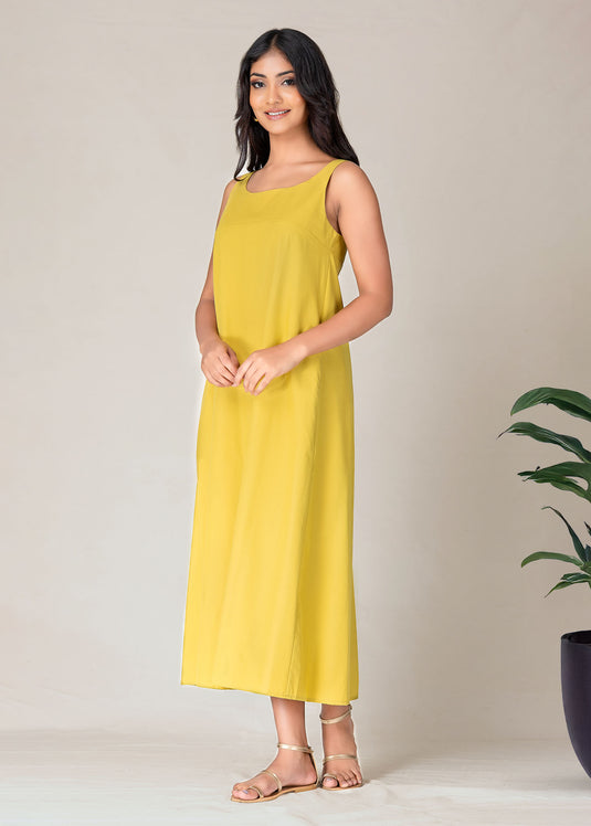 Sleeveless Trapeze Midi Dress