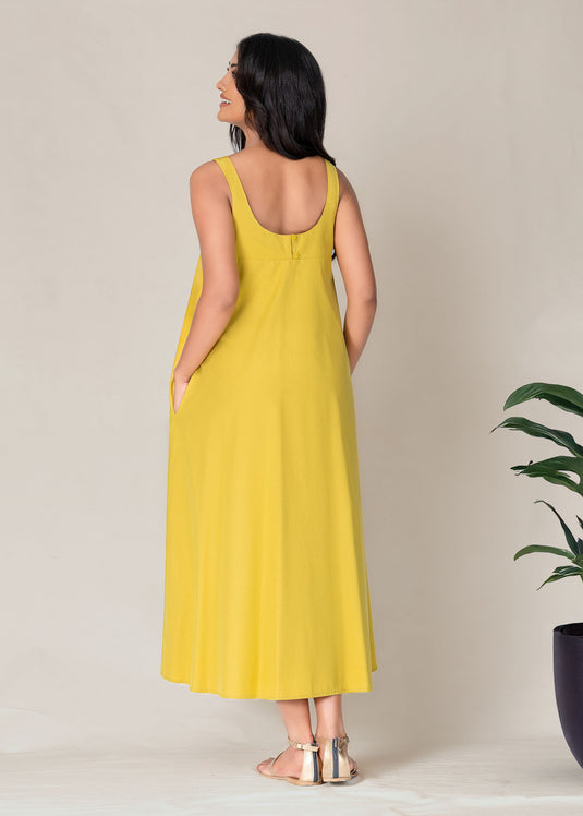 Sleeveless Trapeze Midi Dress