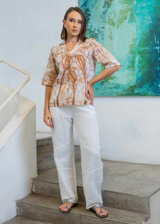 Batik v-neck top