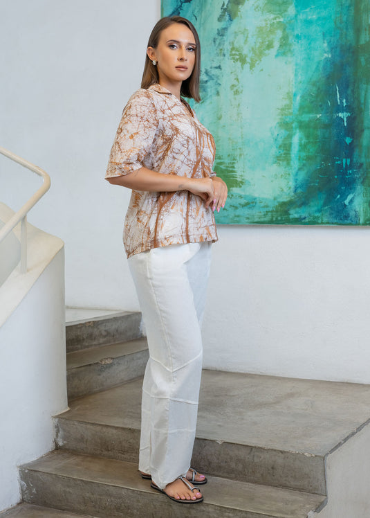 Batik v-neck top