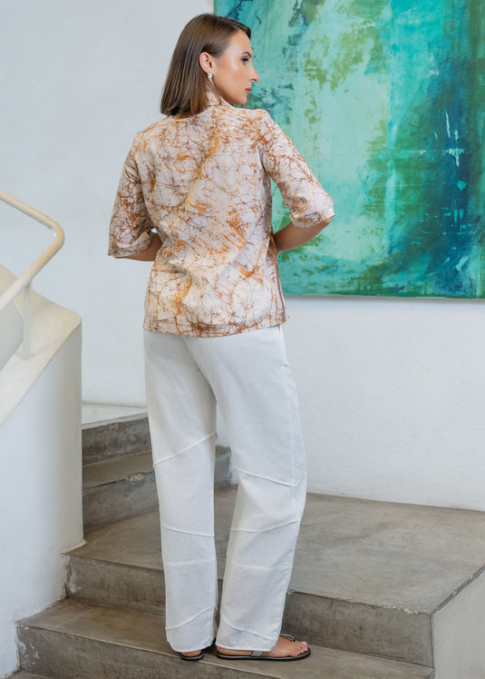 Batik v-neck top