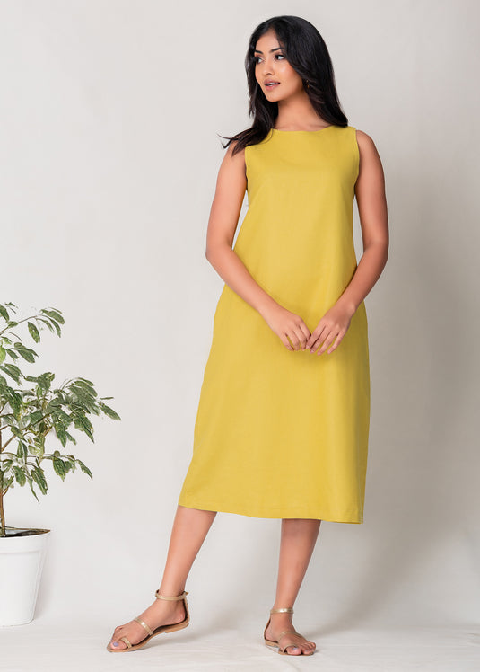 Sleeveless Midi Shift Dress