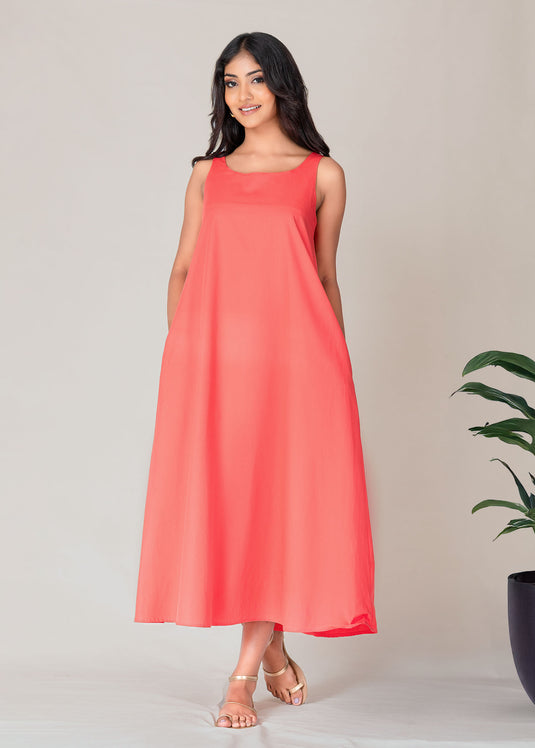 Sleeveless Trapeze Midi Dress