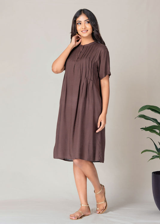 Pintuck Detailed Dress