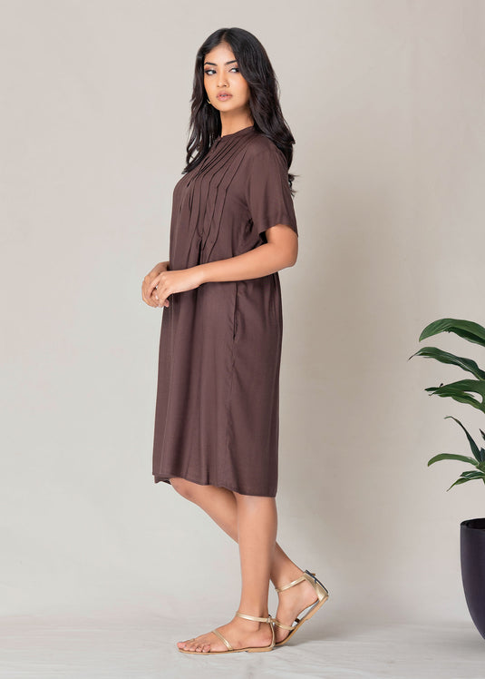 Pintuck Detailed Dress