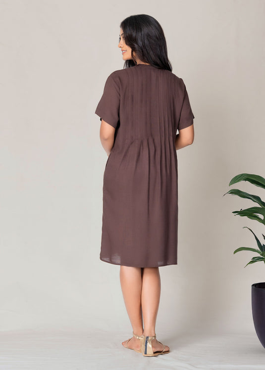 Pintuck Detailed Dress