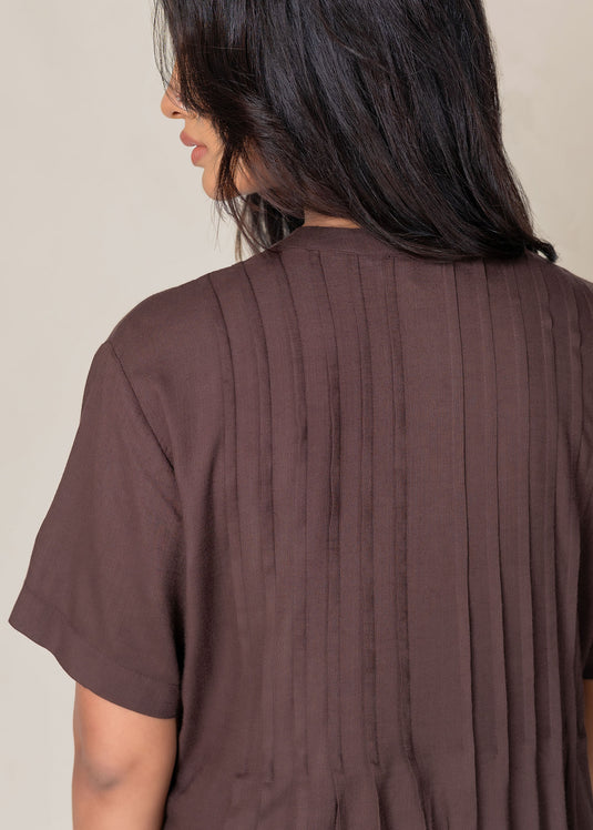 Pintuck Detailed Dress