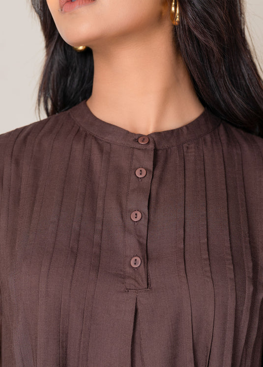 Pintuck Detailed Dress