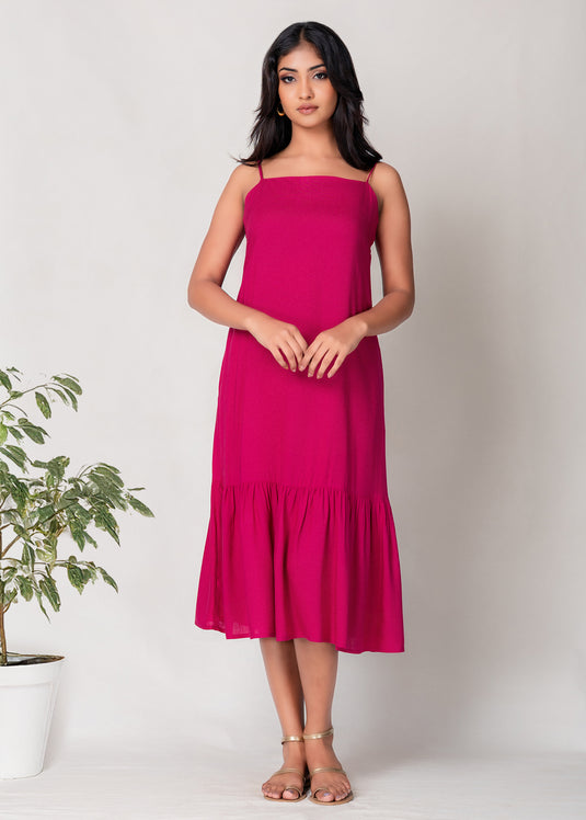 Strappy Tiered Panel Dress