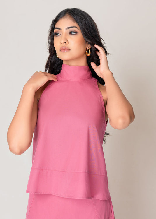 Halter Neck Blouse With Back Tie