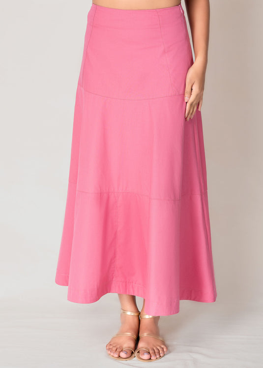 Cut Panel Detailed Midi Skirt