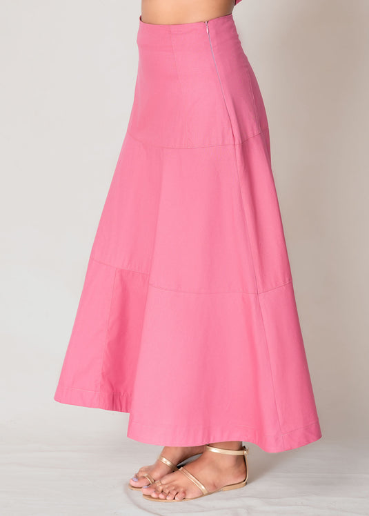 Cut Panel Detailed Midi Skirt
