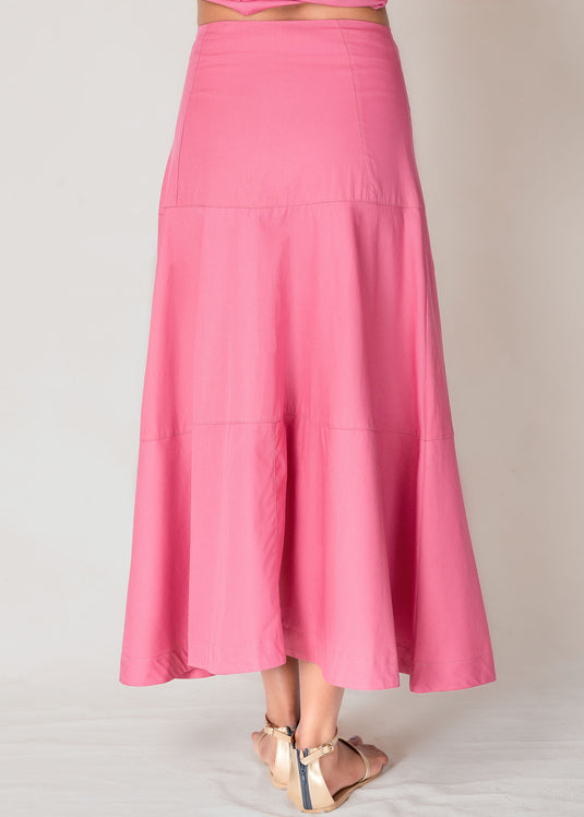 Cut Panel Detailed Midi Skirt
