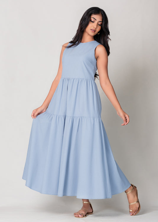 Sleeveless Tiered Maxi Dress