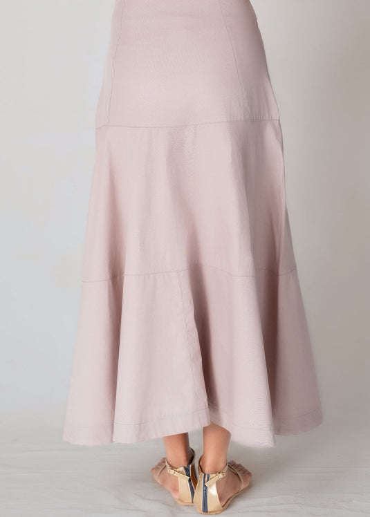 Cut Panel Detailed Midi Skirt