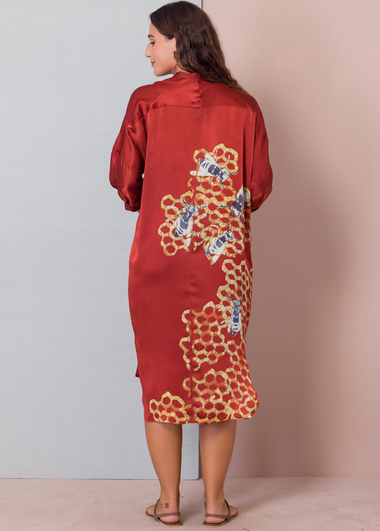 Batik Bee Hive Printed Dress