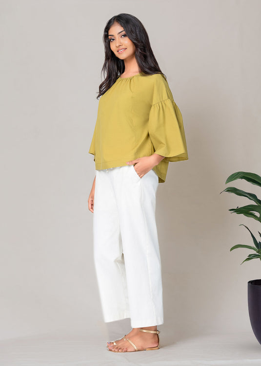 Flounce Sleeve Voluminous Blouse
