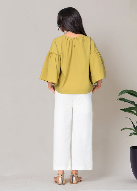 Flounce Sleeve Voluminous Blouse