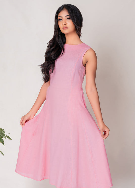 Cut Panel Detailed Midi Dress