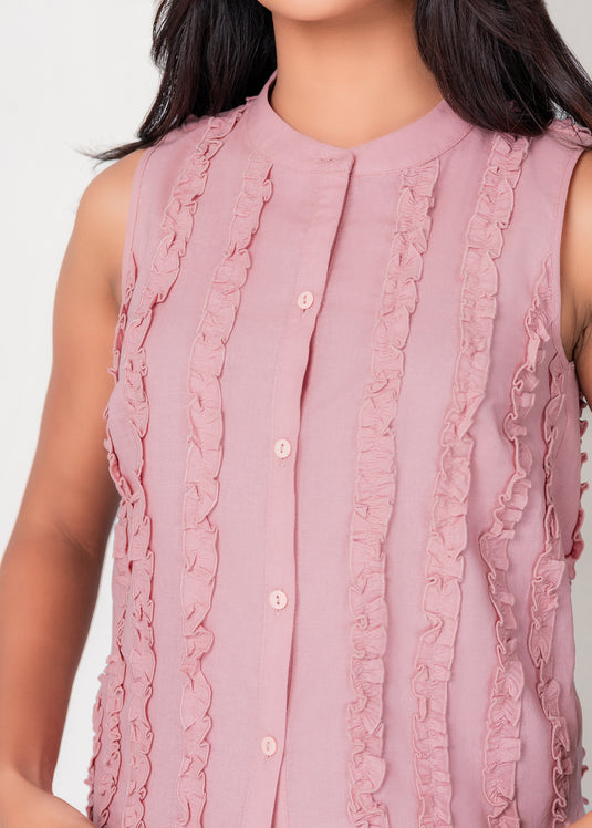 Frill Detailed Sleeveless Blouse