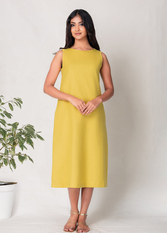 Sleeveless Midi Shift Dress