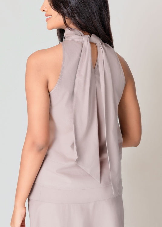 Halter Neck Blouse With Back Tie