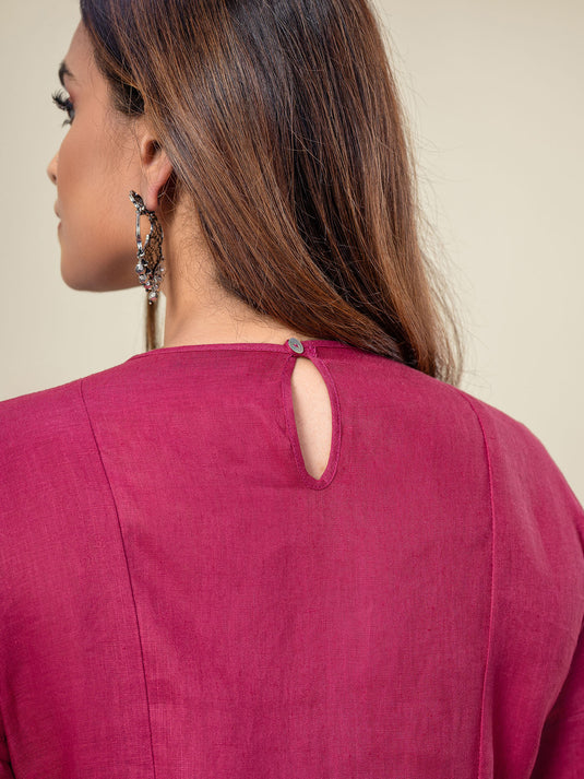 Round Neck Linen Blouse