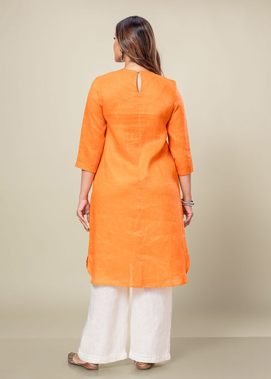 Pintuck Linen Dress