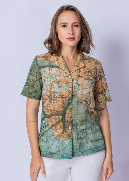 Batik Collared Blouse
