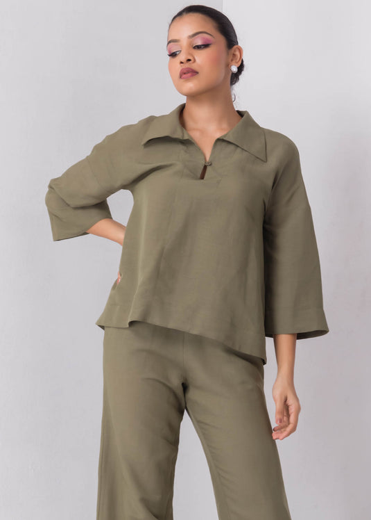 Wide Collar Blouse
