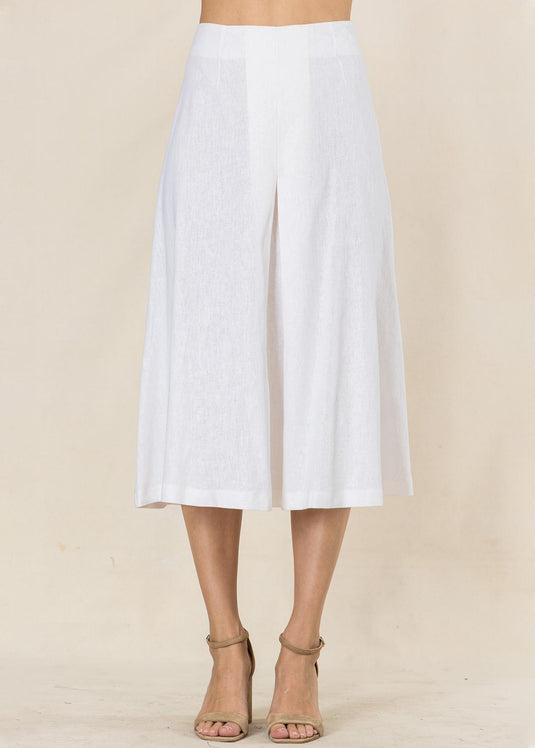 Midi skirt with front inverted pleat