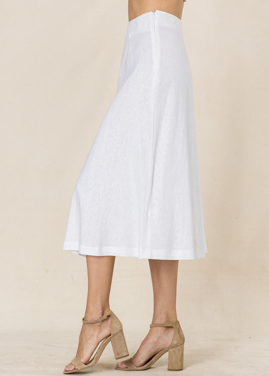 Midi skirt with front inverted pleat