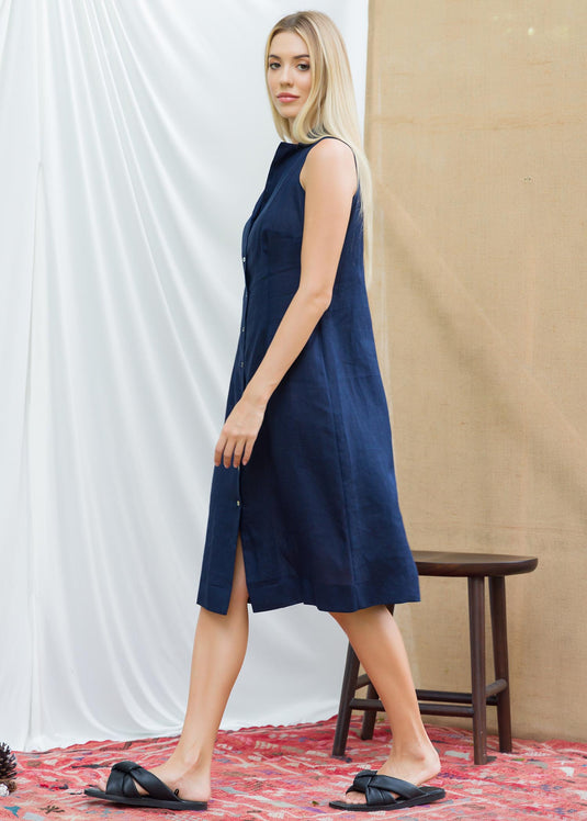 Sleeveless button down dress