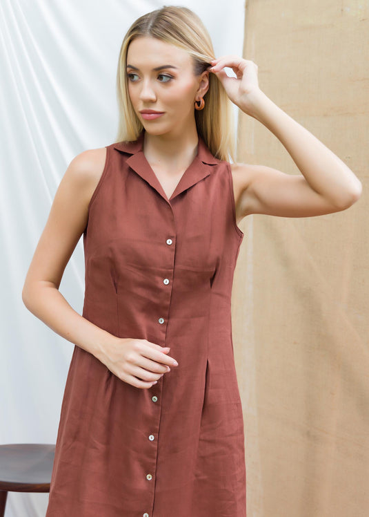 Sleeveless button down dress