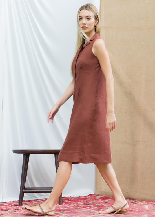 Sleeveless button down dress