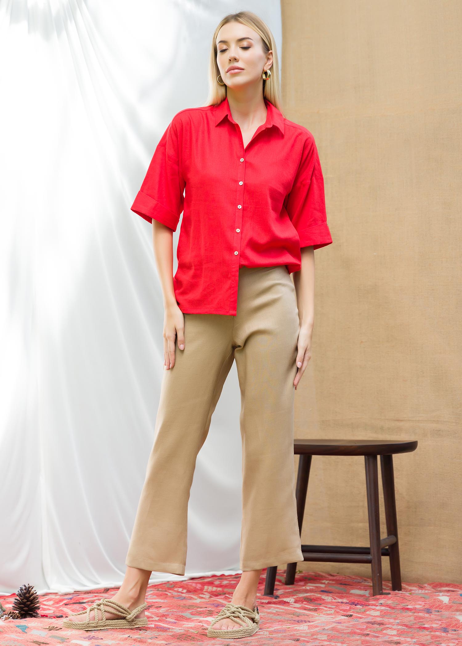 Button down blouse with big cuff