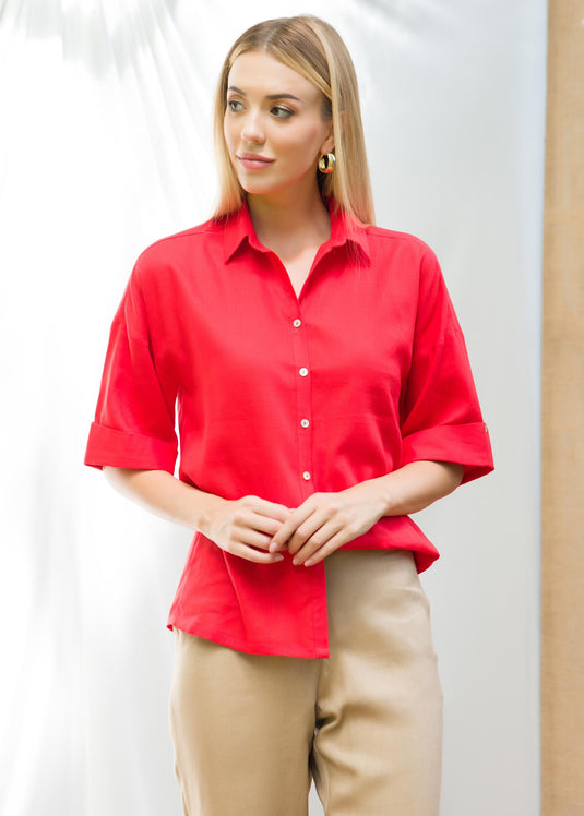 Button down blouse with big cuff